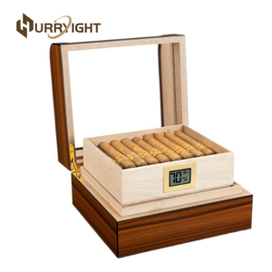 Luxury Cigar Humidor with Glass Lid– Display and Store with Style 