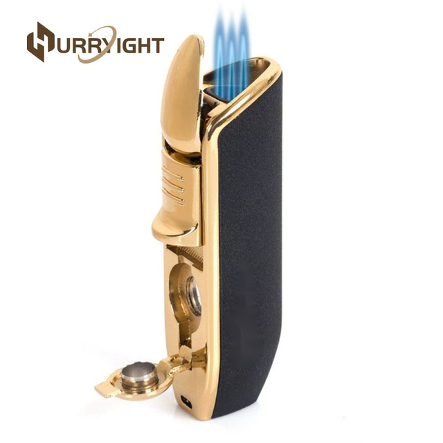 Multi Functional Windproof Three Jet Flames Cigar Lighter