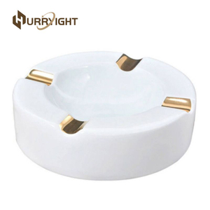 Ceramic Cigar Ashtray with Gold Accents 